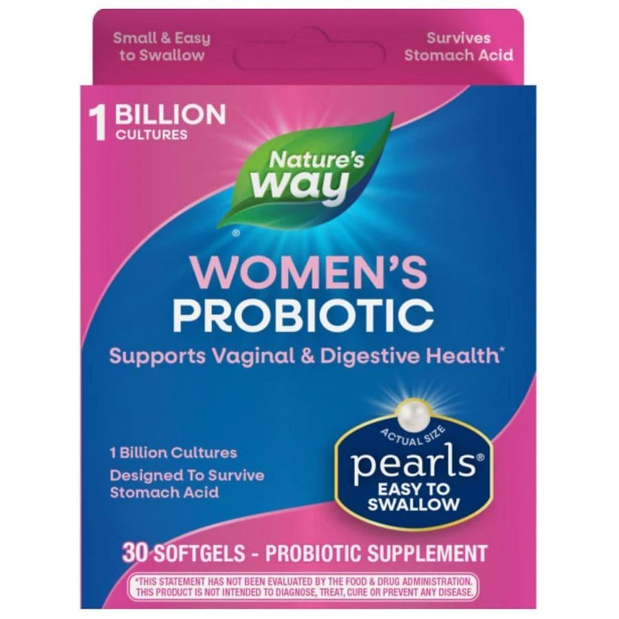 商品Nature's Way|Probiotic Pearls Women's Vaginal & Digestive Health Softgels,价格¥165,第3张图片详细描述