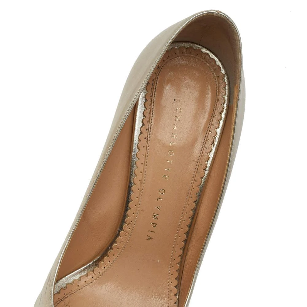 Charlotte Olympia Metallic Gold Leather Monroe Pumps Size 39 商品