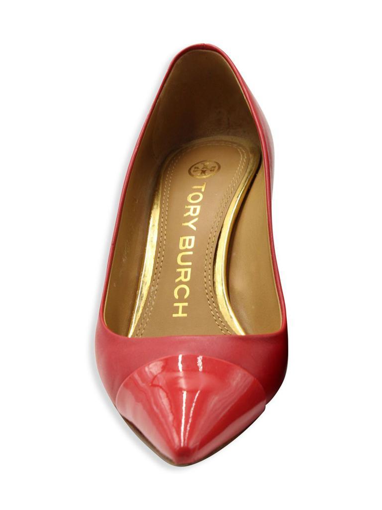 商品[二手商品] Tory Burch|Tory Burch Penelope Cap Toe Pumps In Red Leather Heels Pumps,价格¥1250,第4张图片详细描述