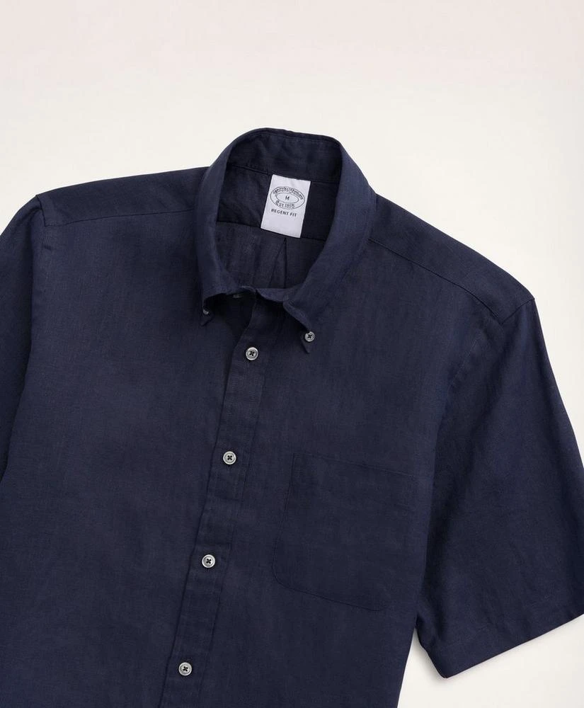 商品Brooks Brothers|Regent Regular-Fit  Sport Shirt, Short-Sleeve Irish Linen,价格¥399,第2张图片详细描述
