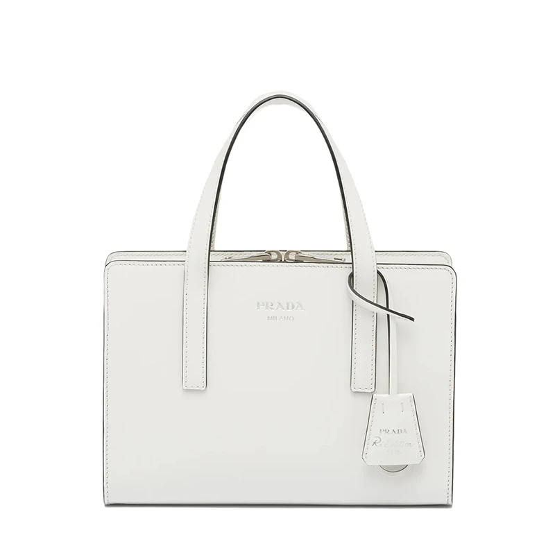 PRADA/普拉达 22新款Re-Edition 1995系列 女士迷你款白色皮革热印徽标配拉链式隔层单肩斜挎手提包 商品