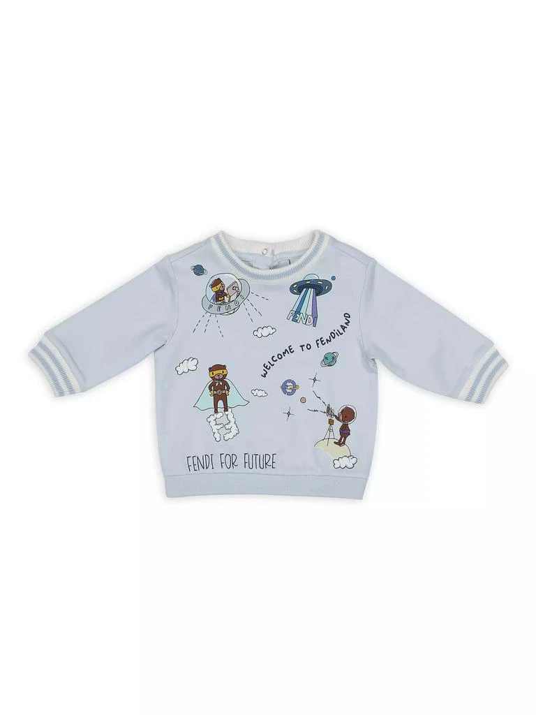 商品Fendi|Baby Girl's Teddy Bear Print Sweatshirt,价格¥1162,第1张图片