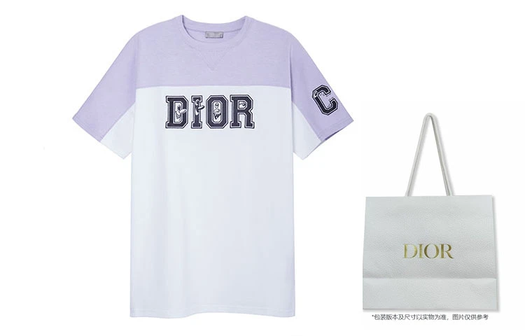 商品[国内直发] Dior|迪奥 x KENNY SCHARF 联名款 拼色Logo圆领平纹针织短袖T恤 男款 白色,价格¥3116,第6张图片详细描述