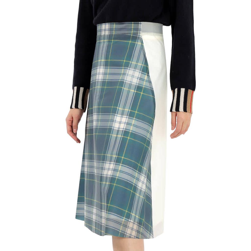 Tartan-panel High-rise Pvc Skirt商品第2张图片规格展示