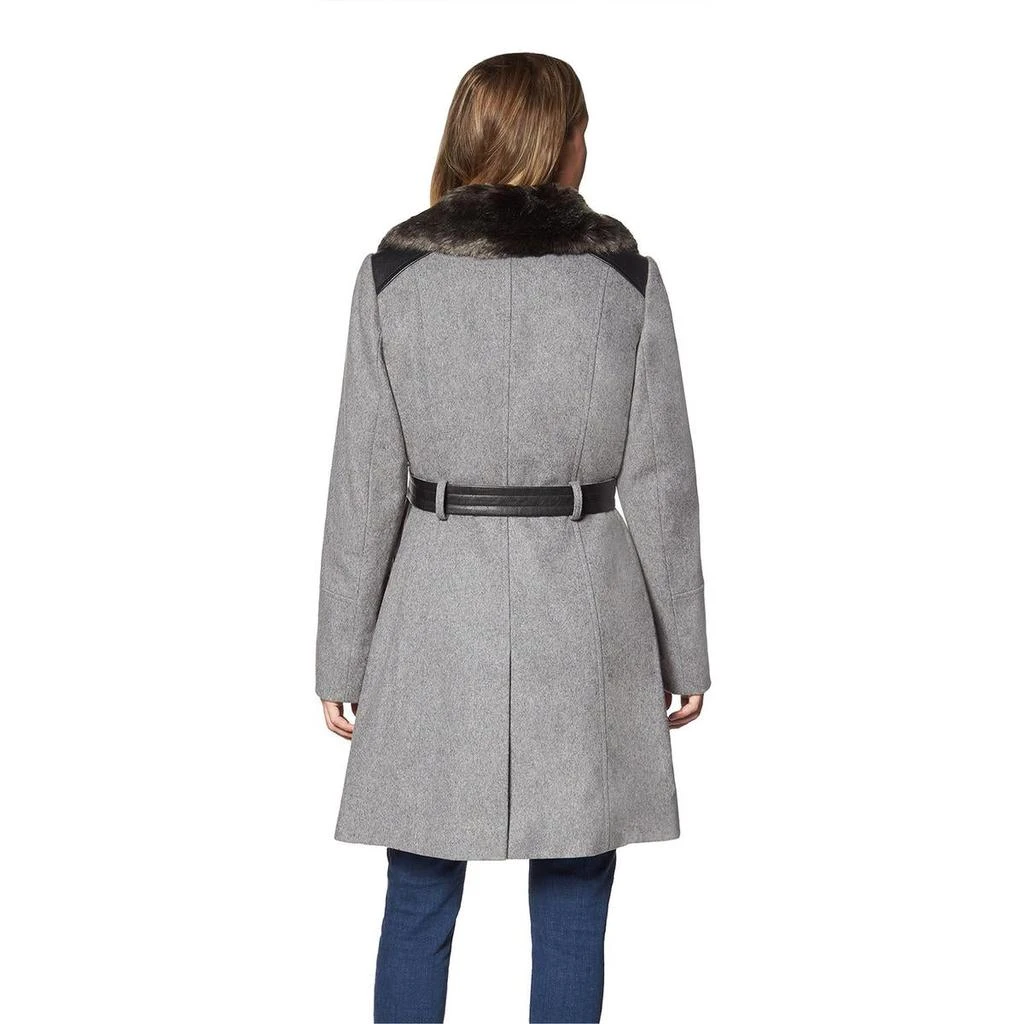 商品Via Spiga|Via Spiga Faux Fur Wool Coat for Women- Slim Fitted Asymmetric Jacket with Belt,价格¥390,第4张图片详细描述
