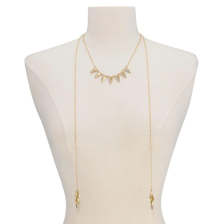 商品INC International|I.N.C. Gold-Tone Pavé Leaf Scarf Collar Necklace, Created for Macy's,价格¥73,第2张图片详细描述