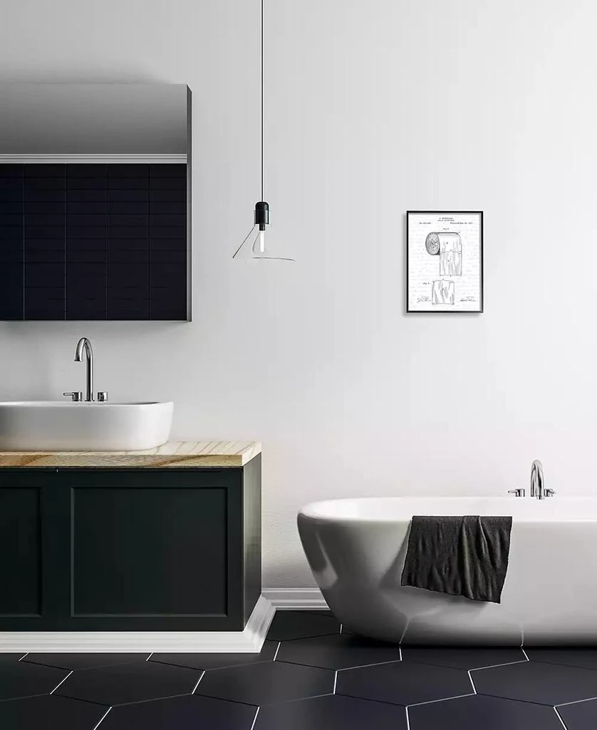 商品Stupell Industries|Toilet Paper Roll Patent Black and White Bathroom Design Black Framed Giclee Texturized Art, 11" x 14",价格¥362,第2张图片详细描述