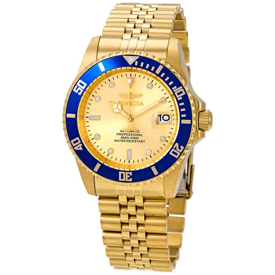 商品Invicta|Invicta Pro Diver Automatic Gold Dial Mens Watch 29185,价格¥647,第1张图片
