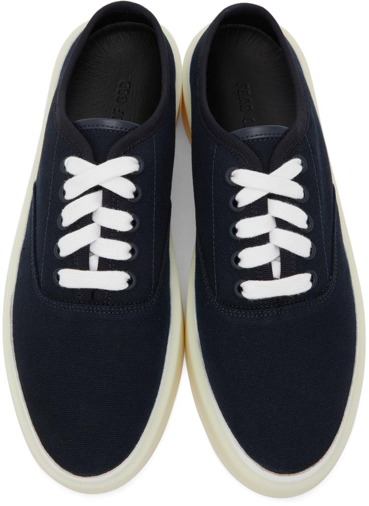 Navy Canvas 101 Backless Sneakers商品第5张图片规格展示