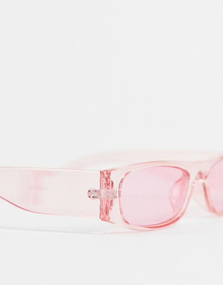 商品ASOS|ASOS DESIGN 90's mini rectangle sunglasses in pink  - LPINK,价格¥85,第3张图片详细描述