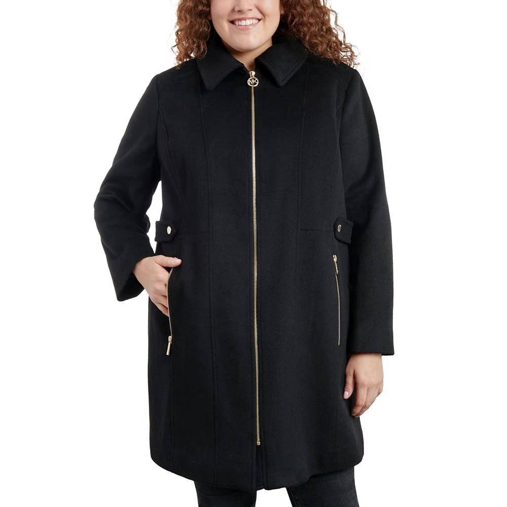 商品Michael Kors|Women's Plus Size Club-Collar Zip-Front Coat,价格¥1571,第1张图片