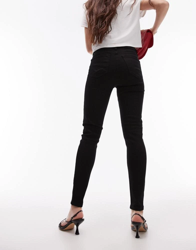 商品Topshop|Topshop high rise Jamie jeans in pure black,价格¥340,第4张图片详细描述