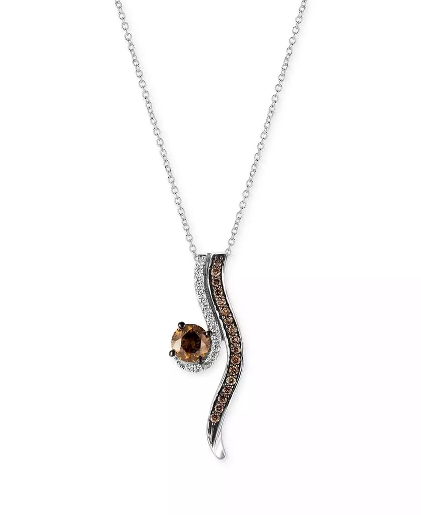 商品Le Vian|Chocolatier® Diamond 18" Pendant Necklace (5/8 ct. t.w.) in 14k White Gold,价格¥10489,第1张图片