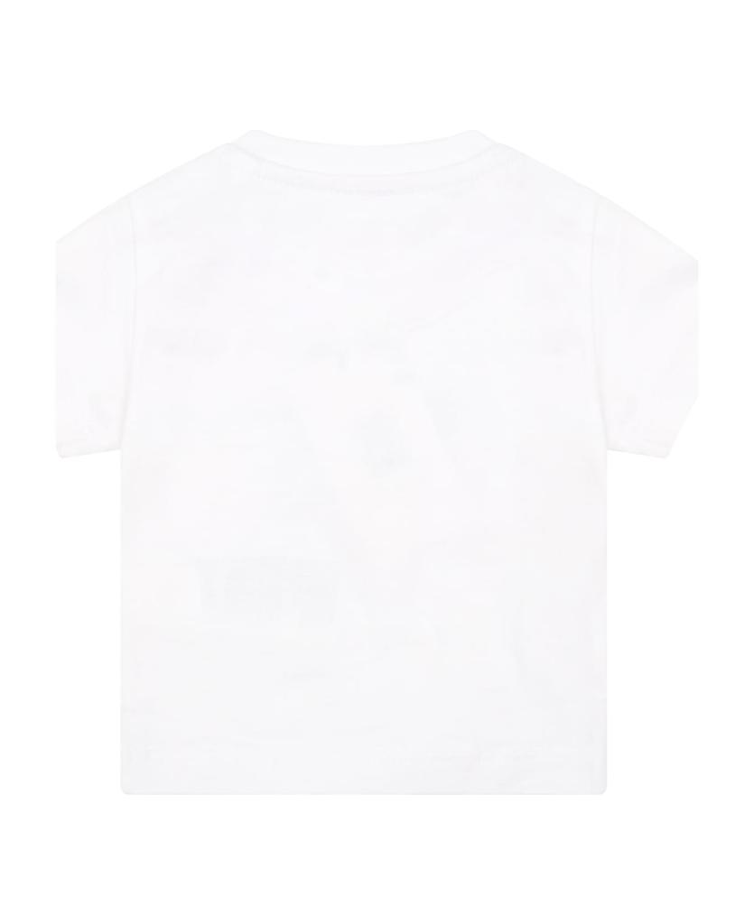 White T-shirt For Baby Kids With Logos商品第2张图片规格展示