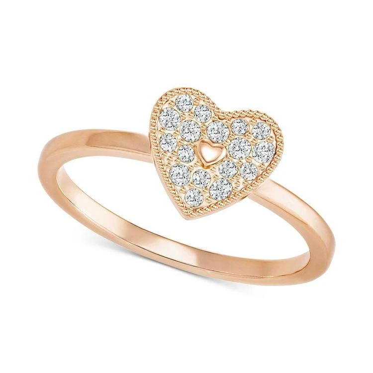 商品Swarovski|Rose Gold-Tone Pavé Heart Ring,价格¥519,第2张图片详细描述