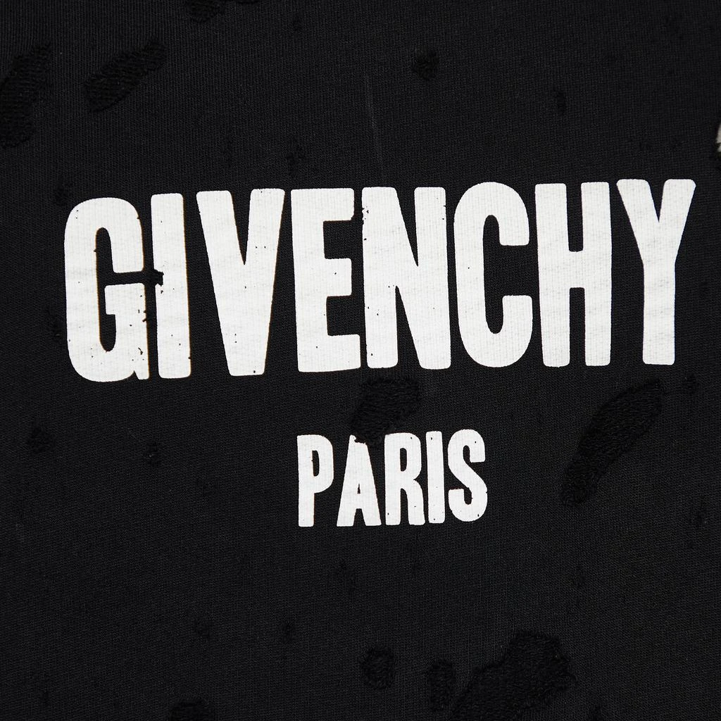 商品[二手商品] Givenchy|Givenchy Black Logo Print Cotton Distressed Crew Neck Sweatshirt M,价格¥1748,第3张图片详细描述
