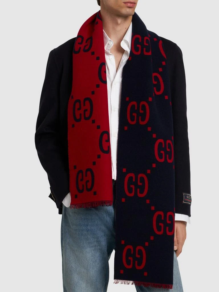 商品Gucci|Gg Jacquard Wool & Silk Scarf,价格¥4321,第2张图片详细描述