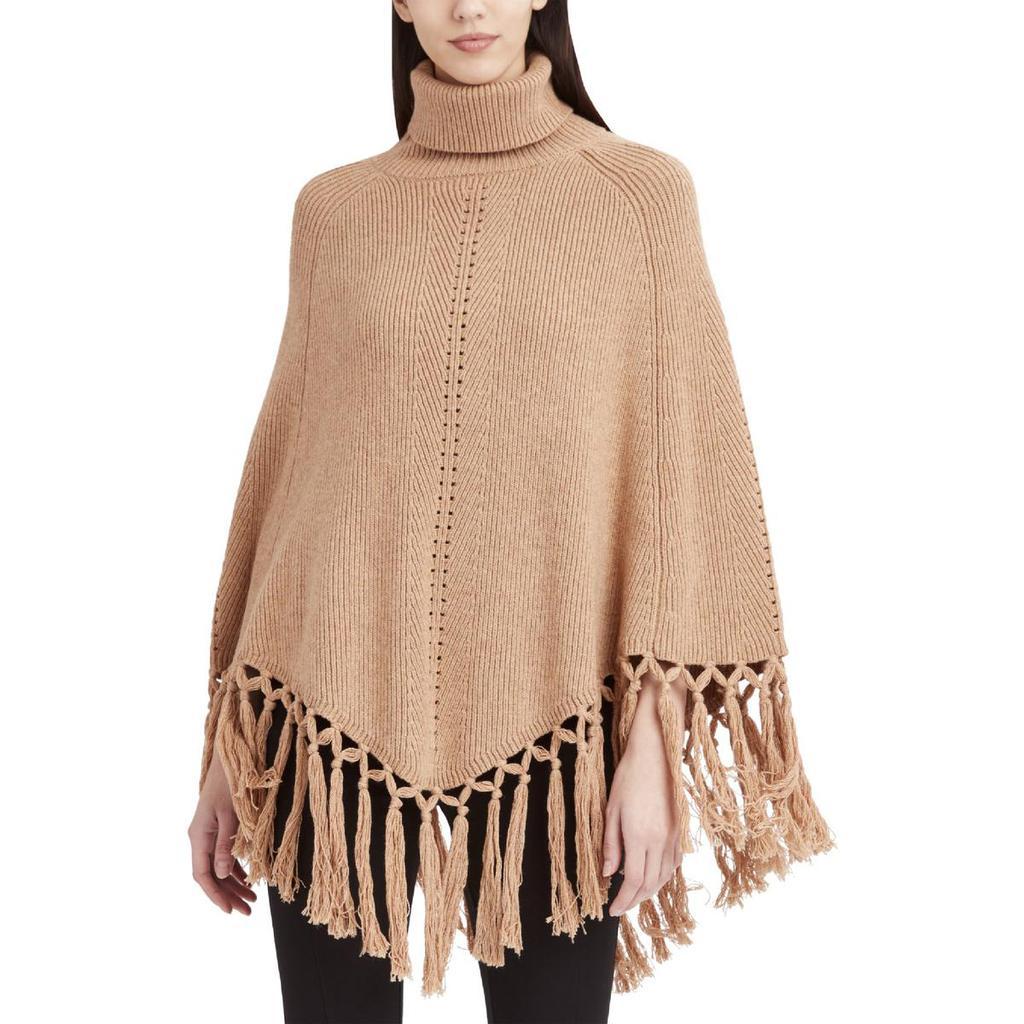 商品BCBG|BCBGMAXAZRIA Womens Ribbed Knit Turtleneck Poncho Sweater,价格¥504-¥741,第5张图片详细描述