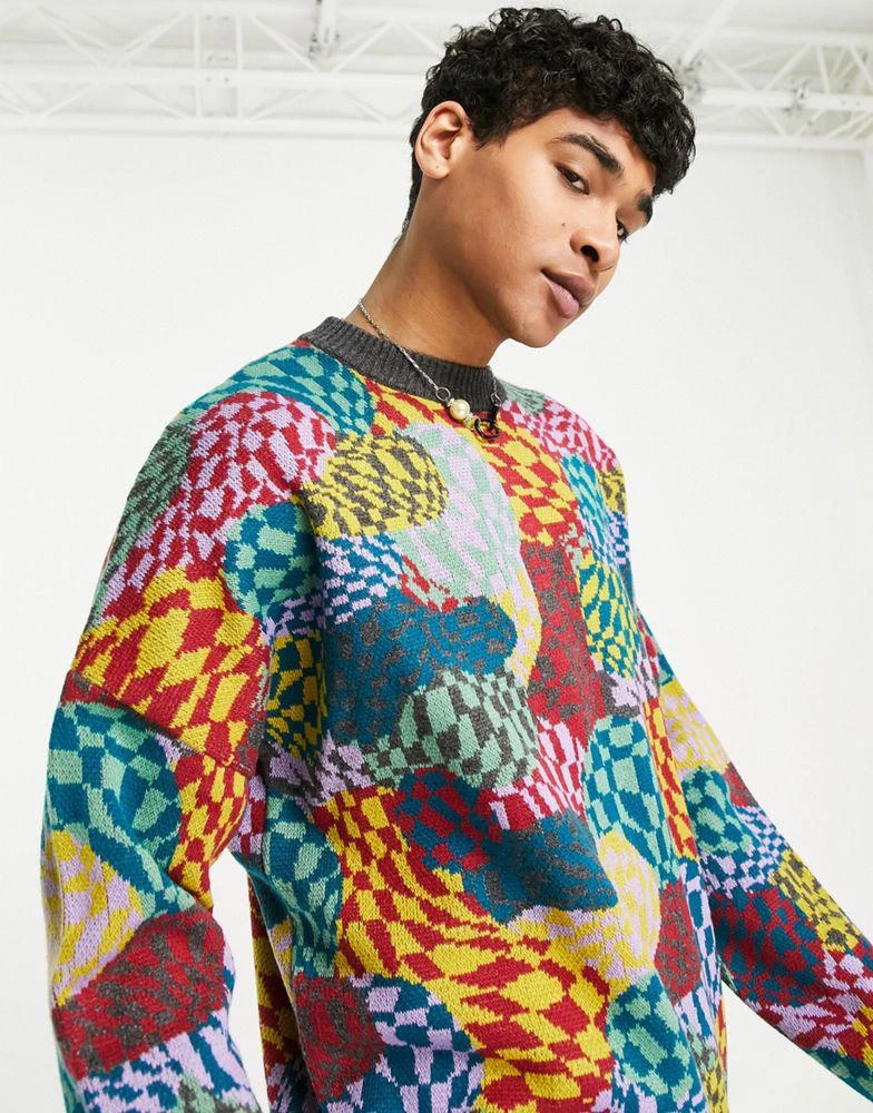 商品The Ragged Priest|The Ragged Priest stoner knitted jumper in multi,价格¥326,第1张图片