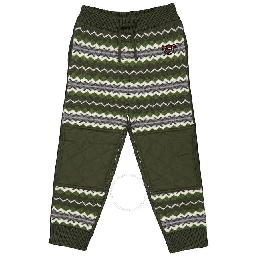 商品Burberry|Boys Moss Green Soft Wool Yarn Trousers,价格¥383,第1张图片