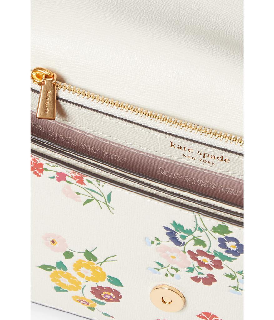 商品Kate Spade|Morgan Bouquet Toss Embossed Saffiano Leather Flap Chain Wallet,价格¥1891,第5张图片详细描述