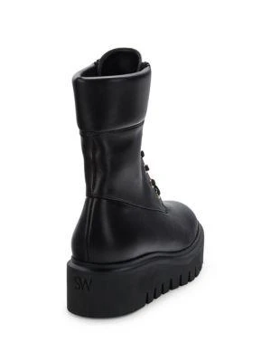 商品Stuart Weitzman|Chalet Leather Combat Boots,价格¥1575,第3张图片详细描述