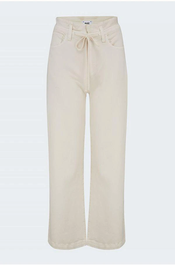 商品Paige|Paige - Carly Trouser with Waistband Tie in Warm Ecru,价格¥1112,第1张图片
