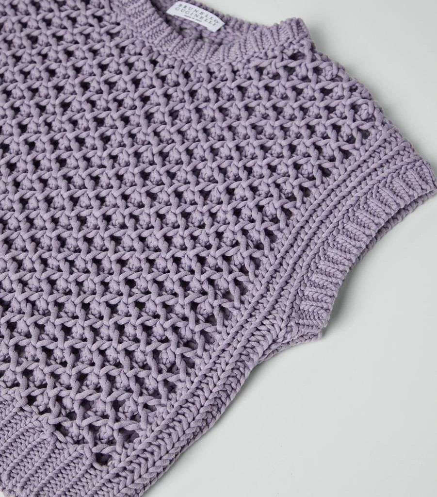 商品Brunello Cucinelli|Ajour-Knit Sweater Vest (4-12+ Years),价格¥4755,第3张图片详细描述
