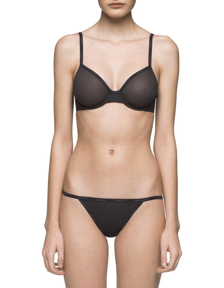 商品Calvin Klein|Sheer Marq Unlined Demi Bra,价格¥87,第4张图片详细描述