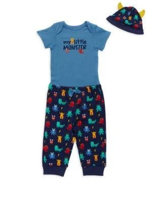 商品Little Me|Baby's 3-Piece Beanie, T-Shirt & Joggers Set,价格¥79,第1张图片