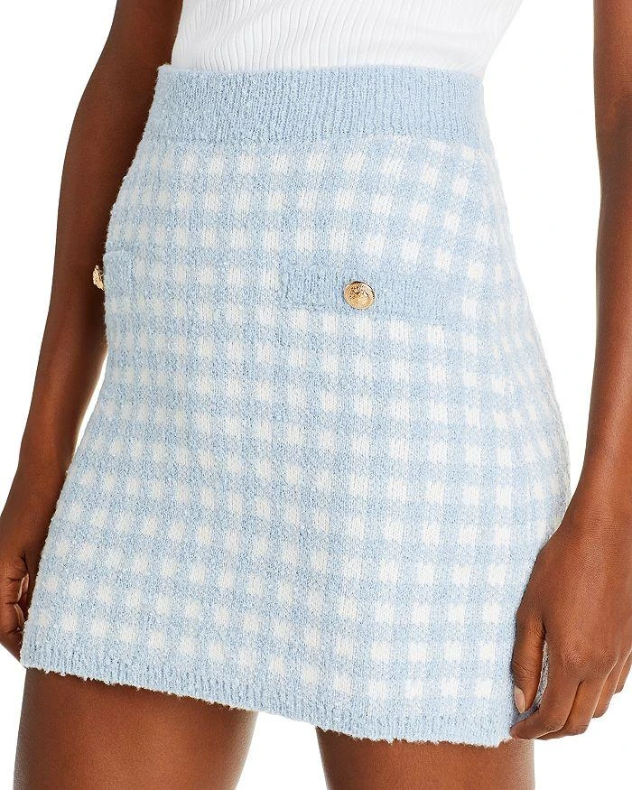 商品AQUA|Checkered Knit Mini Skirt - 100% Exclusive,价格¥153,第5张图片详细描述