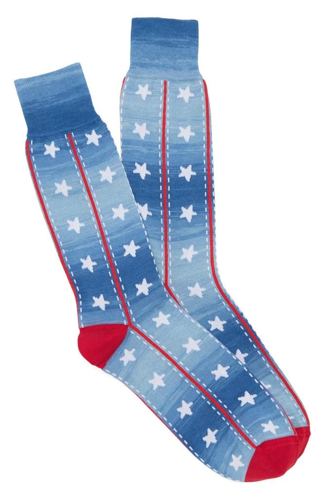 商品Lorenzo Uomo|Vertical Stars Crew Socks,价格¥45,第1张图片