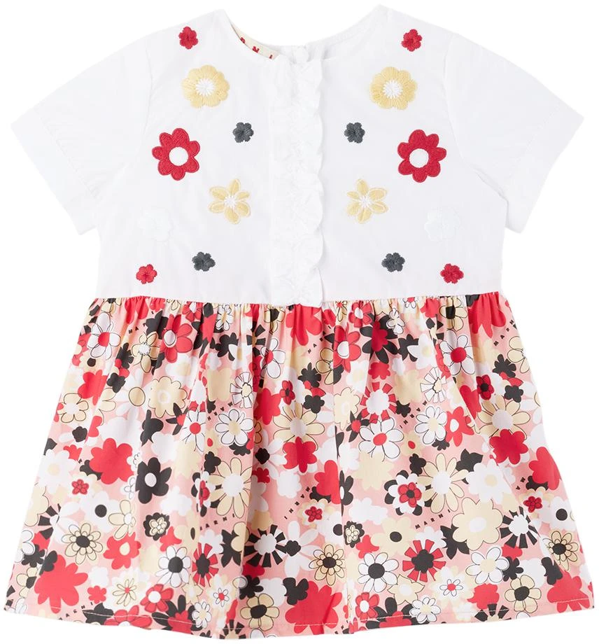 商品Marni|Baby White & Pink Floral Dress,价格¥443,第1张图片