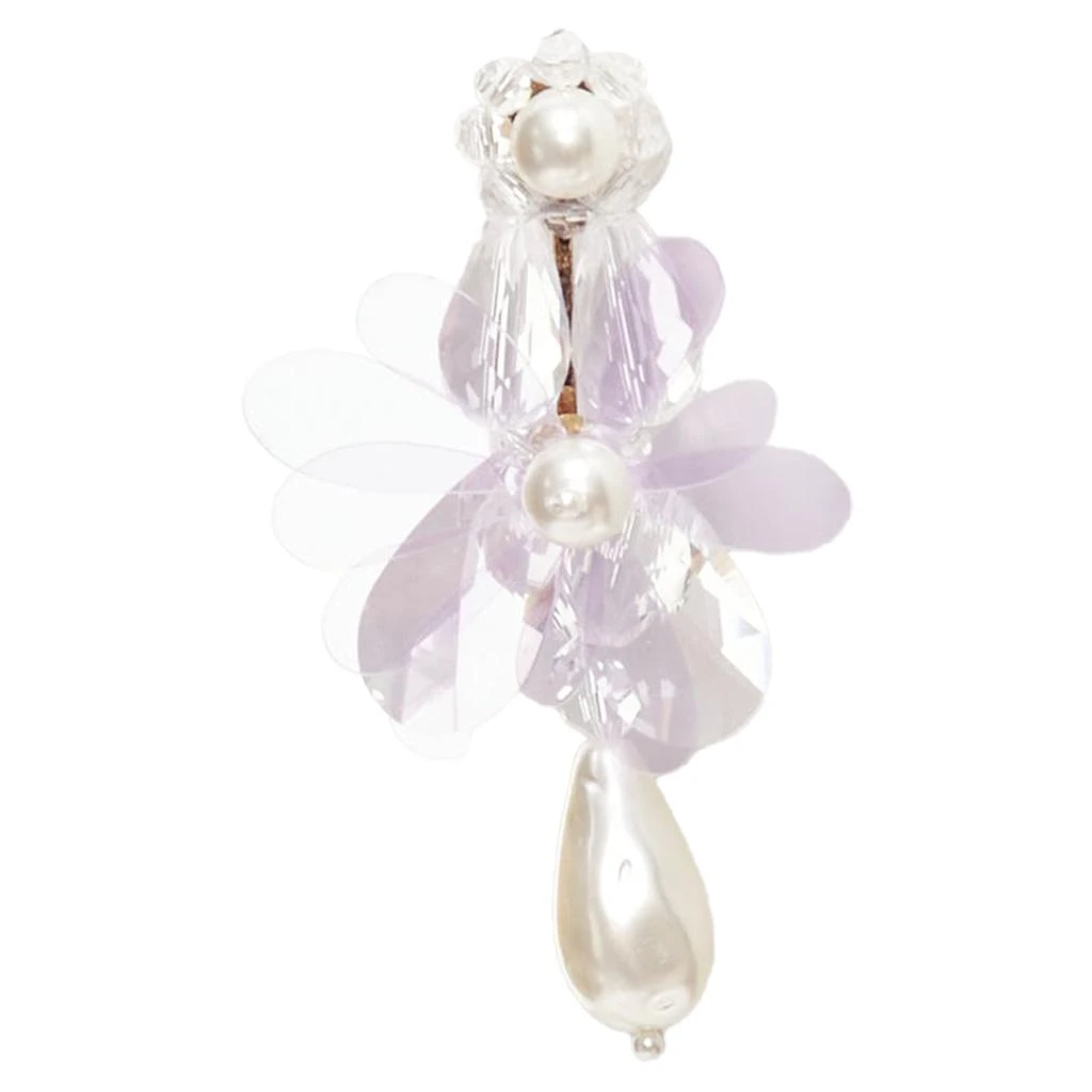 商品[二手商品] Simone Rocha|Plastic Flower Drop Faux Pearl Pin Earrings,价格¥3365,第1张图片