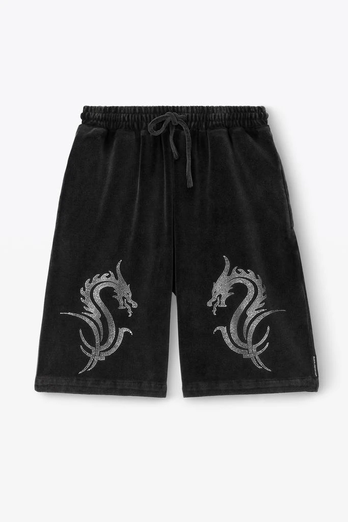 商品Alexander Wang|dragon crystal hotfix boxer short in velour,价格¥2363,第2张图片详细描述