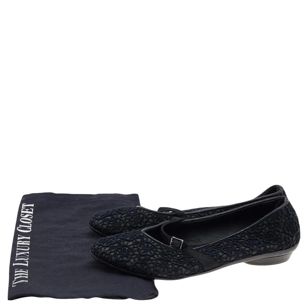 Salvatore Ferragamo Black Lace Ballet Flats Size 38.5 商品