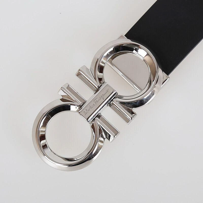 商品Salvatore Ferragamo|香港直邮Salvatore Ferragamo 菲拉格慕 男士黑色牛皮腰带 67 993,价格¥6021,第4张图片详细描述