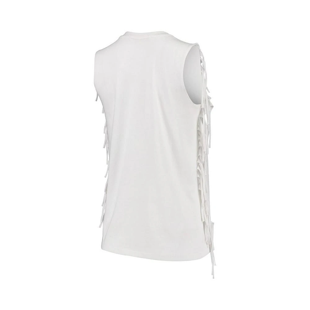 商品Junk Food|Women's White Philadelphia 76ers Fringe Tank Top,价格¥188,第3张图片详细描述