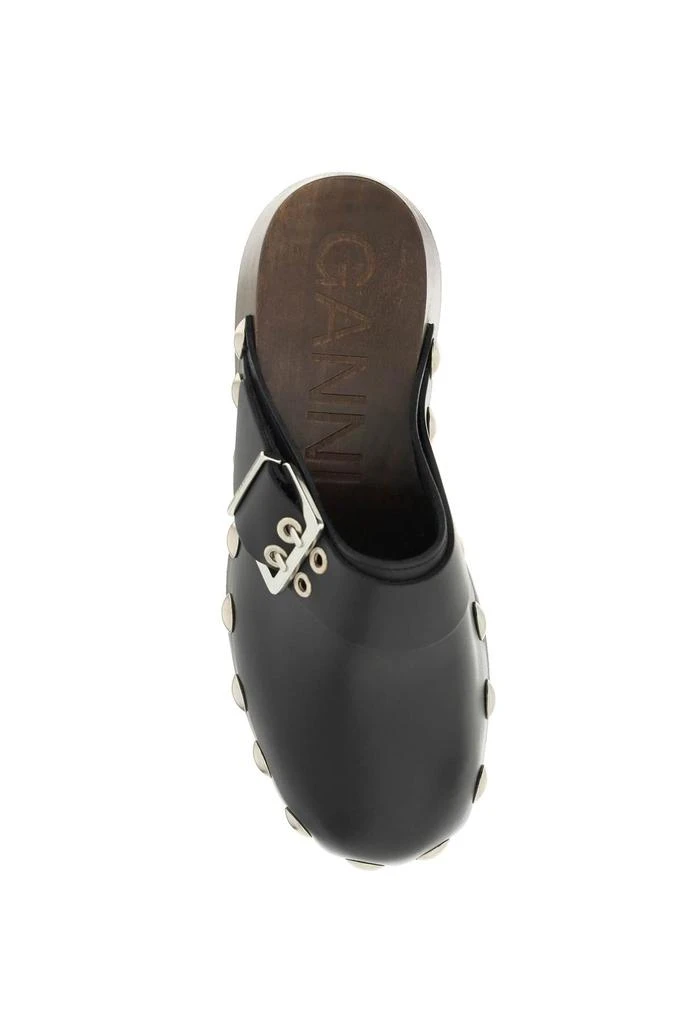 商品Ganni|Ganni leather retro mules,价格¥1646,第2张图片详细描述