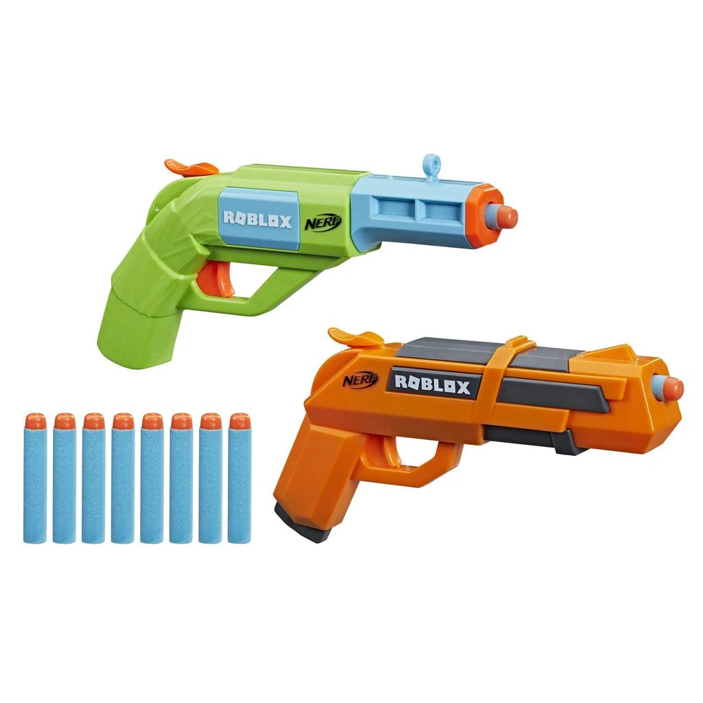 商品Nerf|NERF Roblox Jailbreak: Armory, Includes 2 Hammer-Action Blasters, 10 Elite Darts, Code to Unlock in-Game Virtual Item,价格¥158,第1张图片