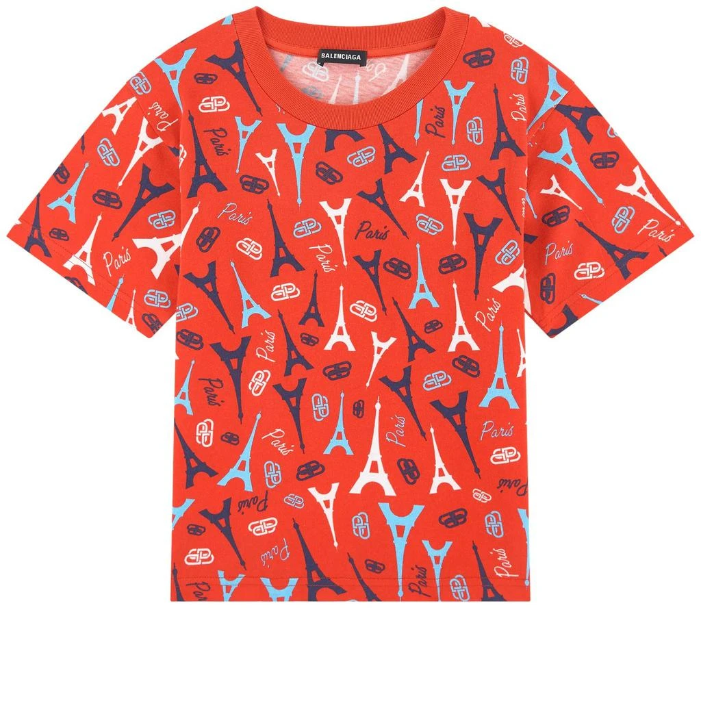 商品Balenciaga|Balenciaga Red Kids Printed T-shirt, Size 4Y,价格¥446,第1张图片