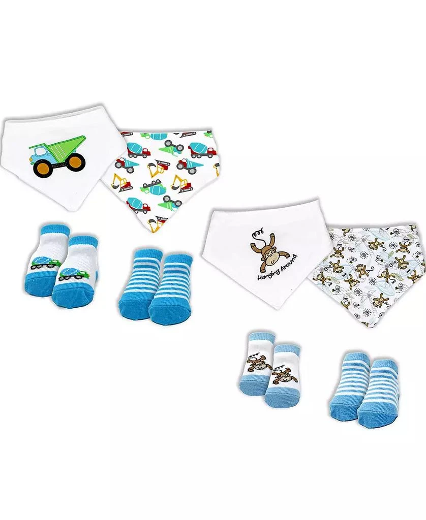 商品Baby Mode|Baby Boys Closure Bibs and Socks, 8 Piece Set,价格¥187,第1张图片