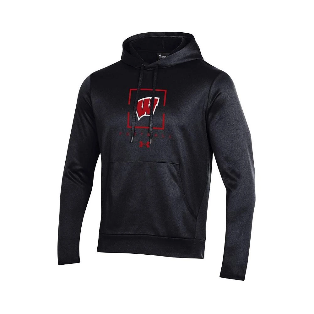 商品Under Armour|Men's Black Wisconsin Badgers Football Fleece Pullover Hoodie,价格¥556,第2张图片详细描述