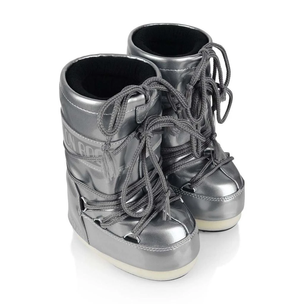 Moon Boot Gold, White, Silver  Girls Pearl Vinyl Snow Boots 商品