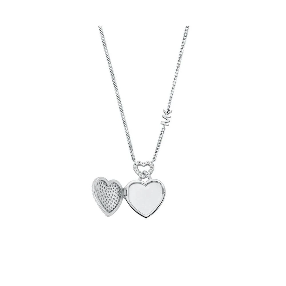 商品Michael Kors|Sterling Silver Pave Heart Locket Necklace,价格¥369,第5张图片详细描述