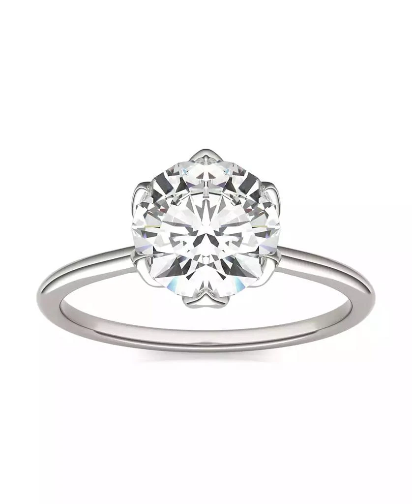 商品Charles & Colvard|Moissanite Round Solitaire Ring (1-9/10 Carat Total Weight Diamond Equivalent) in 14K White Gold,价格¥7213,第1张图片