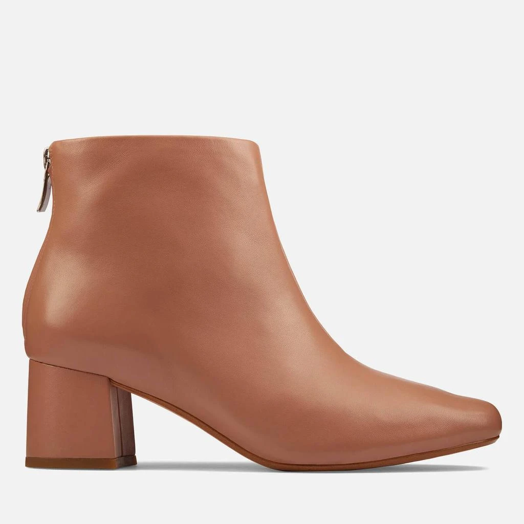 商品Clarks|CLARKS WOMEN'S SHEER 55 ZIP LEATHER HEELED ANKLE BOOTS - PRALINE,价格¥296,第1张图片