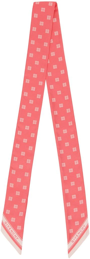 商品Givenchy|Pink 4G Plumetis Silk Twill Scarf,价格¥1305,第2张图片详细描述