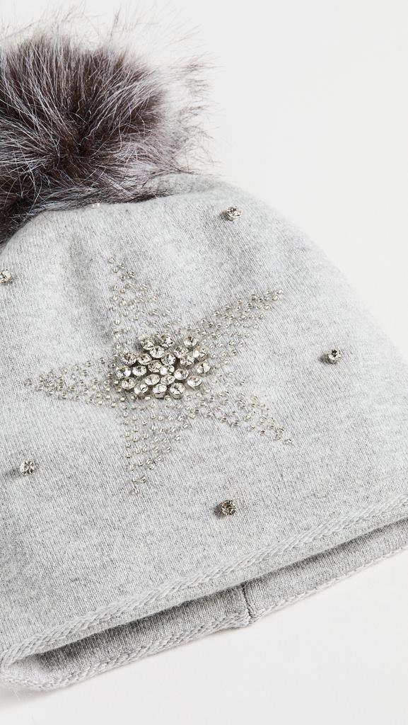 Adrienne Landau 星星 & 绒球羊毛混纺帽子商品第3张图片规格展示