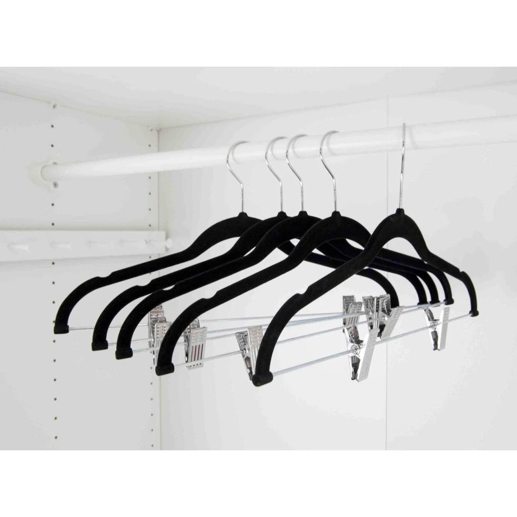 商品Home Basics|Home Basics Velvet Hangers With Clips, (Pack of 5), Black,价格¥119,第5张图片详细描述